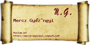 Mercz Gyöngyi névjegykártya
